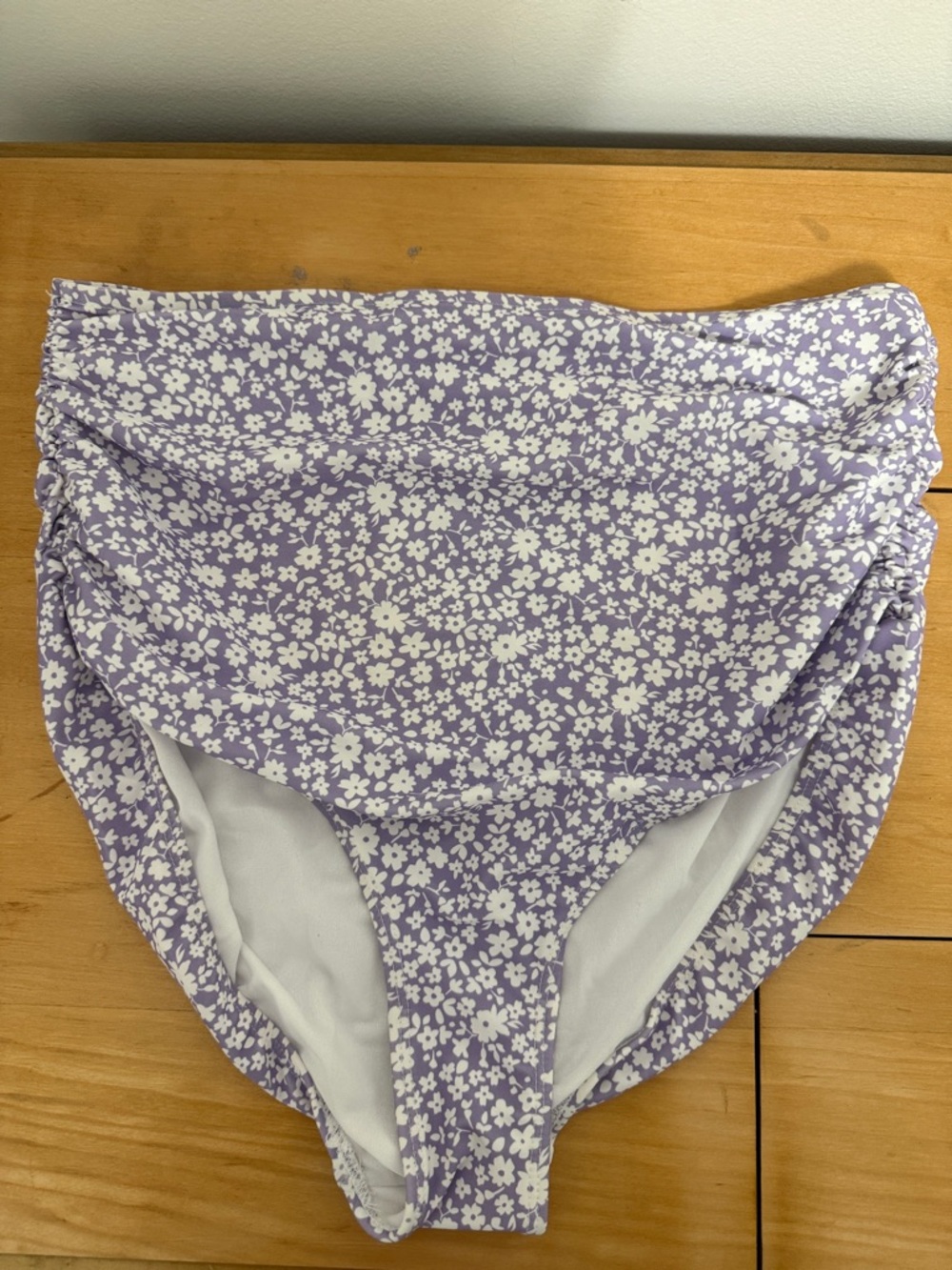 High waisted ruched swimsuit bottom